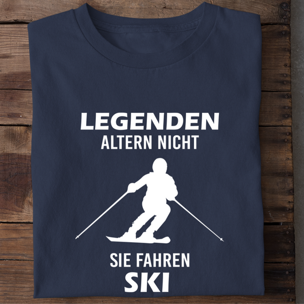 LEGENDEN ALTERN NICHT SIE FAHREN SKI - Herren Bio-Baumwolle T-Shirt