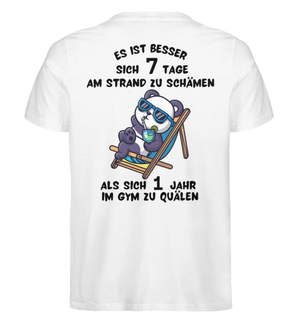 7 TAGE SCHÄMEN STATT 1 JAHR QUÄLEN (Rückendruck) - Herren Premium Organic T-Shirt