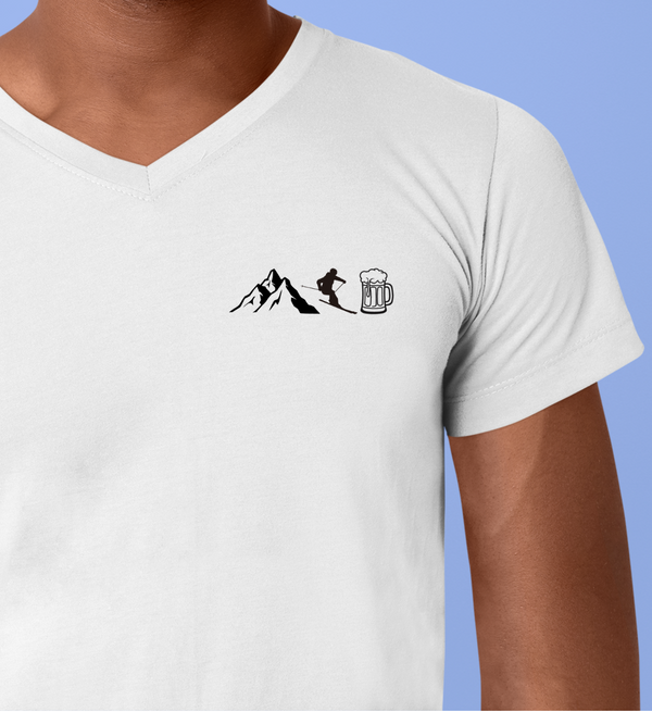 BERG, SKI, BIER- V-Ausschnitt T-Shirt