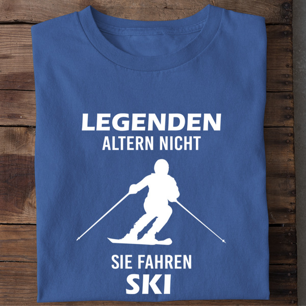 LEGENDEN ALTERN NICHT SIE FAHREN SKI - Herren Bio-Baumwolle T-Shirt