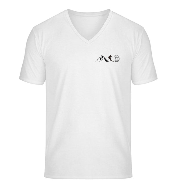 BERG, SKI, BIER- V-Ausschnitt T-Shirt