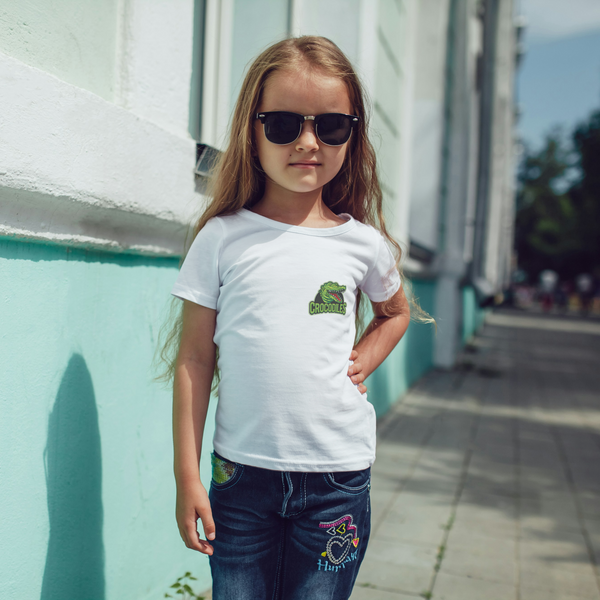 GREEN CROCODILE (Brusttasche) - Kinder Bio-Baumwolle T-Shirt