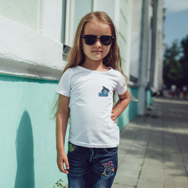 BLUE SHARKS (Brusttasche) - Kinder Bio-Baumwolle T-Shirt