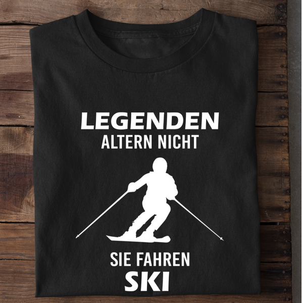 LEGENDEN ALTERN NICHT SIE FAHREN SKI - Herren Bio-Baumwolle T-Shirt