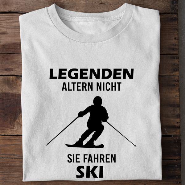 LEGENDEN ALTERN NICHT SIE FAHREN SKI - Herren Bio-Baumwolle T-Shirt