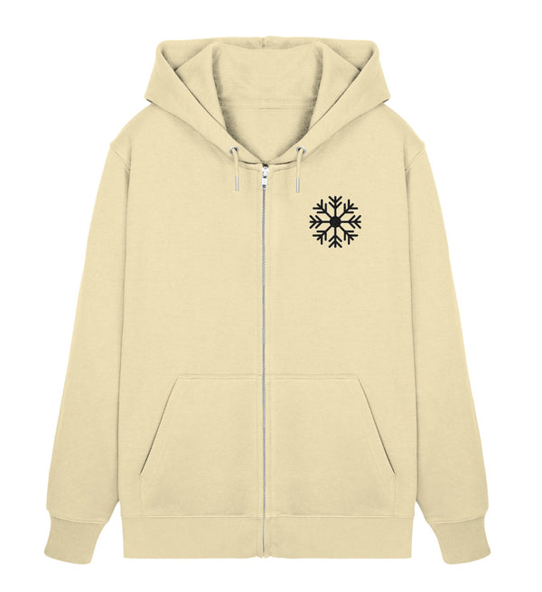 SCHNEEFLOCKEN- Unisex Organic Zipper mit Stick