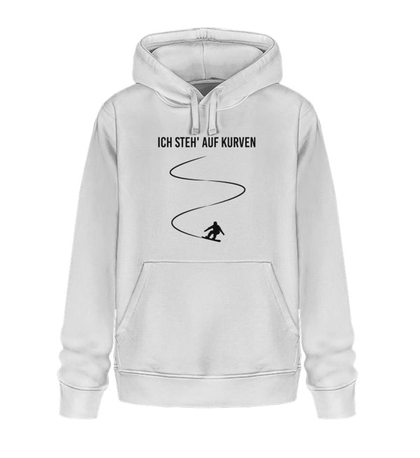 ICH STEHE AUF KURVEN - SNOWBOARD- Unisex Organic Hoodie