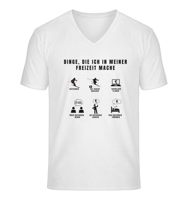 DINGE, DIE ICH IN MEINER FREIZEIT MACHE - V-Ausschnitt T-Shirt