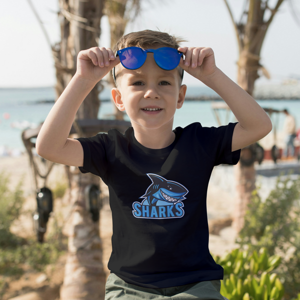 BLUE SHARKS - Kinder Bio-Baumwolle T-Shirt