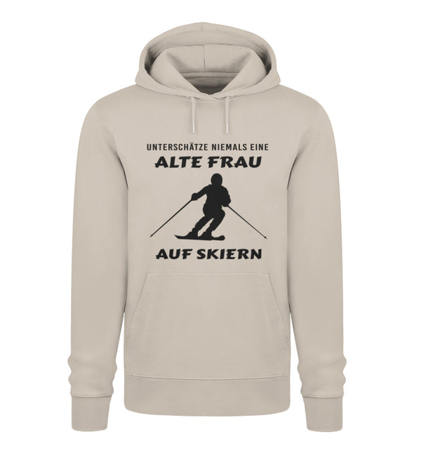 UNTERSCHÄTZE NIEMALS EINE ALTE FRAU SKI - Unisex Premium Organic Hoodie