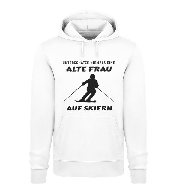 UNTERSCHÄTZE NIEMALS EINE ALTE FRAU SKI - Unisex Premium Organic Hoodie