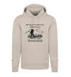 UNTERSCHÄTZE NIEMALS EINE ALTE FRAU MIT EINEM WANDERSTOCK - Unisex Premium Organic Hoodie