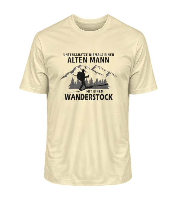 %SALE% - UNTERSCHÄTZE NIEMALS EINEN ALTEN MANN MIT EINEM WANDERSTOCK 2.0 - Herren Premium Organic T-Shirt