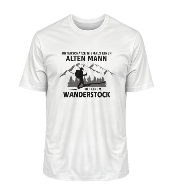 %SALE% - UNTERSCHÄTZE NIEMALS EINEN ALTEN MANN MIT EINEM WANDERSTOCK 2.0 - Herren Premium Organic T-Shirt