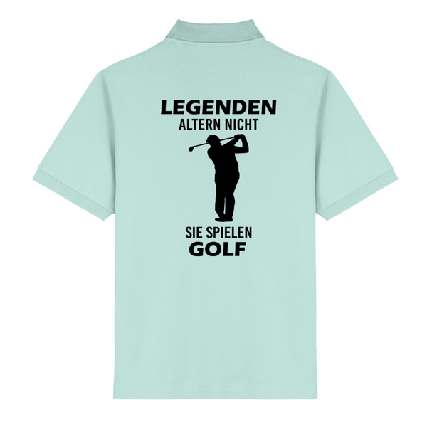 LEGENDEN ALTERN NICHT SIE SPIELEN GOLF (Rückendruck) - Herren Bio-Baumwolle Polo-Shirt