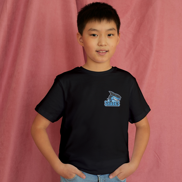 BLUE SHARKS (Brusttasche) - Kinder Bio-Baumwolle T-Shirt