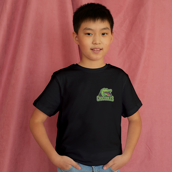 GREEN CROCODILE (Brusttasche) - Kinder Bio-Baumwolle T-Shirt