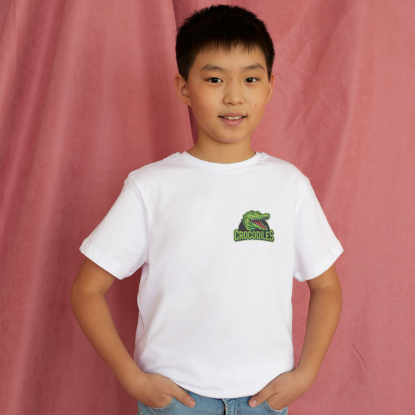 GREEN CROCODILE (Brusttasche) - Kinder Bio-Baumwolle T-Shirt