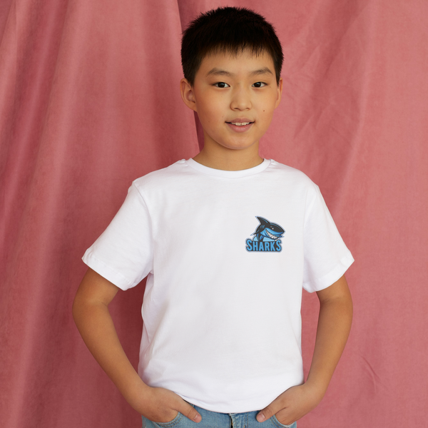 BLUE SHARKS (Brusttasche) - Kinder Bio-Baumwolle T-Shirt