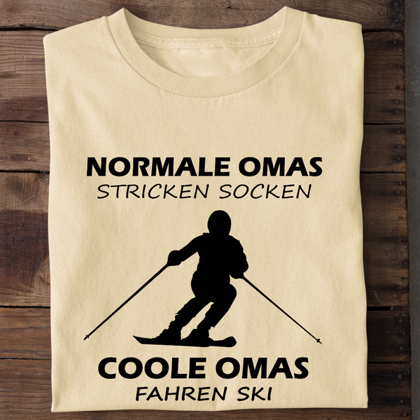 COOLE OMAS FAHREN SKI - Damen Bio-Baumwolle T-Shirt