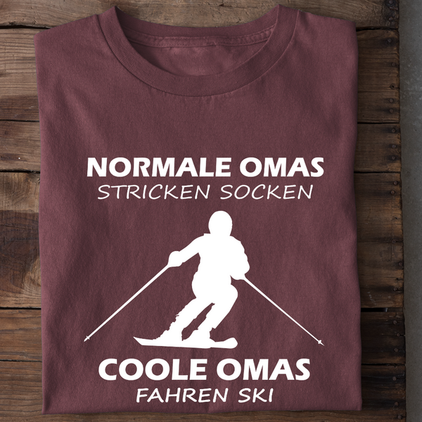 COOLE OMAS FAHREN SKI - Damen Bio-Baumwolle T-Shirt