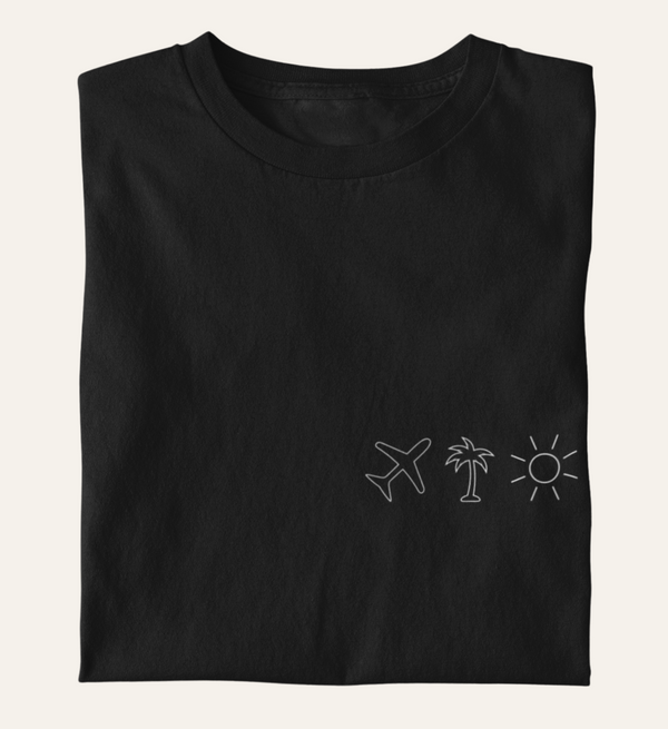 Flugzeug,Palme,Sonne- Herren Premium Organic T-Shirt