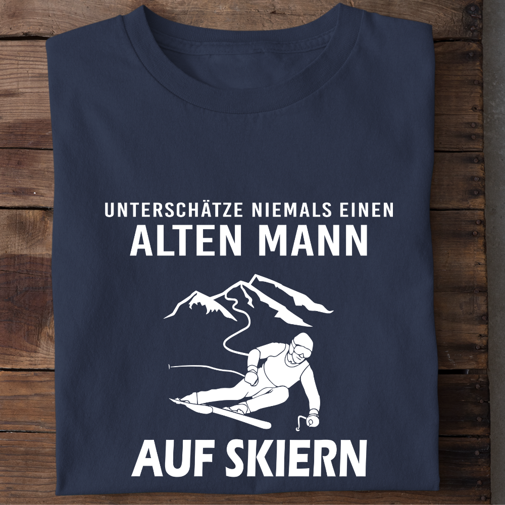 unterschätze niemals einen alten mann mit einem mountainbike UNTERSCHÄTZE NIEMALS EINEN ALTEN MANN AUF SKIERN