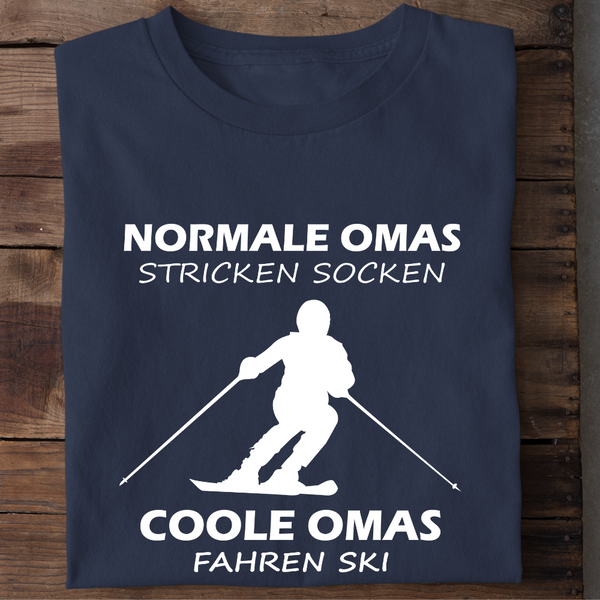COOLE OMAS FAHREN SKI - Damen Bio-Baumwolle T-Shirt