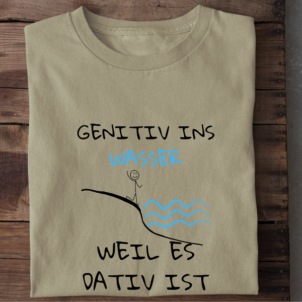 GENITIV INS WASSER - Herren Bio-Baumwolle T-Shirt