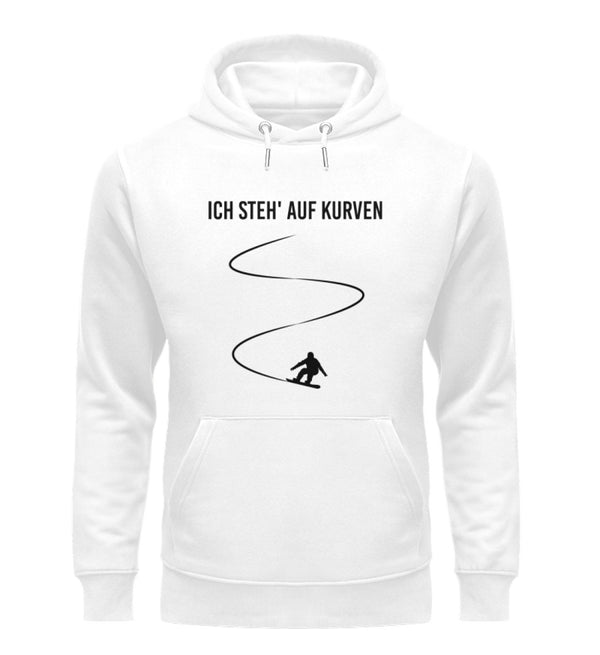 ICH STEHE AUF KURVEN - SNOWBOARD - Unisex Premium Organic Hoodie