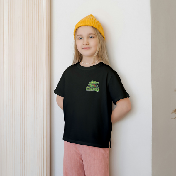 GREEN CROCODILE (Brusttasche) - Kinder Bio-Baumwolle T-Shirt
