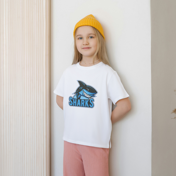 BLUE SHARKS - Kinder Bio-Baumwolle T-Shirt