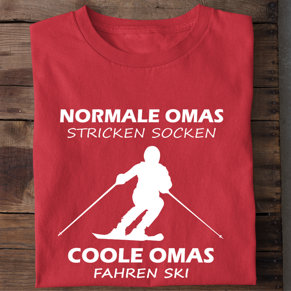 COOLE OMAS FAHREN SKI - Damen Bio-Baumwolle T-Shirt