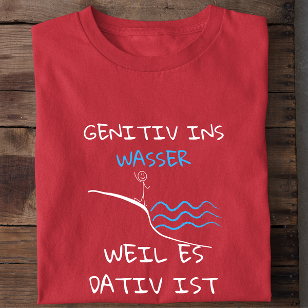 GENITIV INS WASSER - Herren Bio-Baumwolle T-Shirt