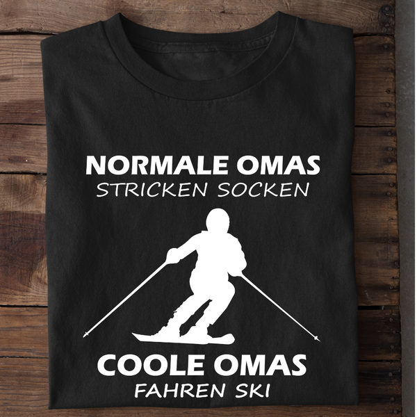 COOLE OMAS FAHREN SKI - Damen Bio-Baumwolle T-Shirt
