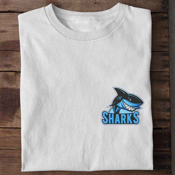BLUE SHARKS (Brusttasche) - Damen Bio-Baumwolle T-Shirt