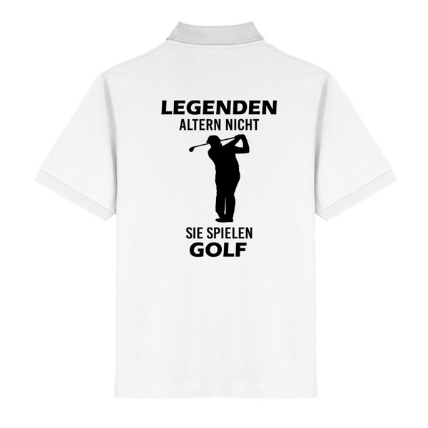 LEGENDEN ALTERN NICHT SIE SPIELEN GOLF (Rückendruck) - Herren Bio-Baumwolle Polo-Shirt