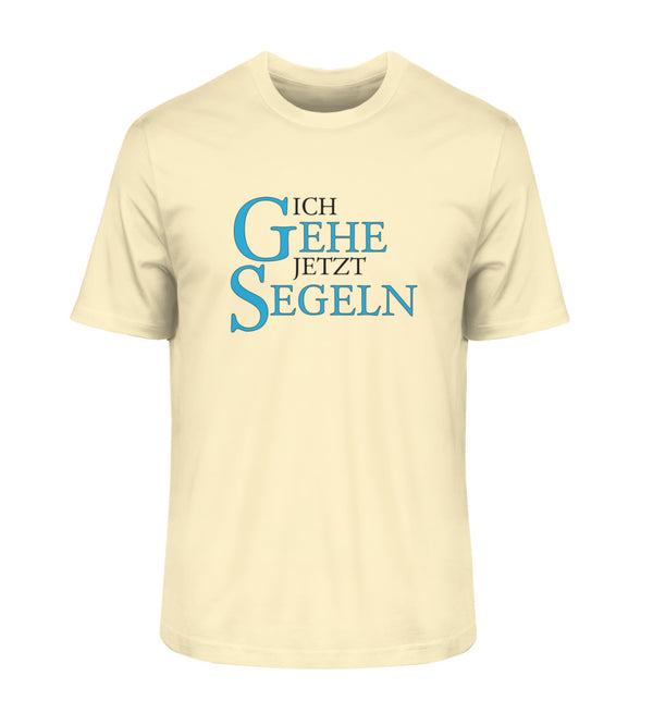 ICH GEHE JETZT SEGELN (VOR- & RÜCKENDRUCK) - Premium T-Shirt aus 100% Bio-Baumwolle