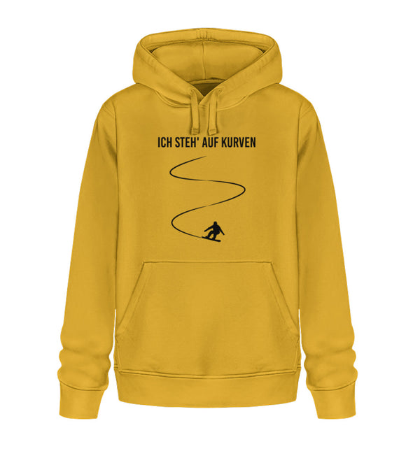 ICH STEHE AUF KURVEN - SNOWBOARD- Unisex Organic Hoodie